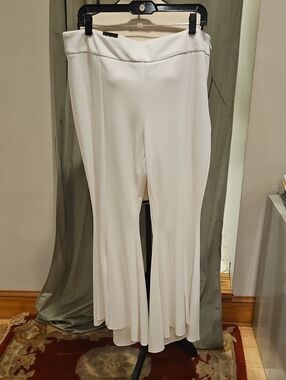 INC International Concepts White Wide-Leg Dress Pants